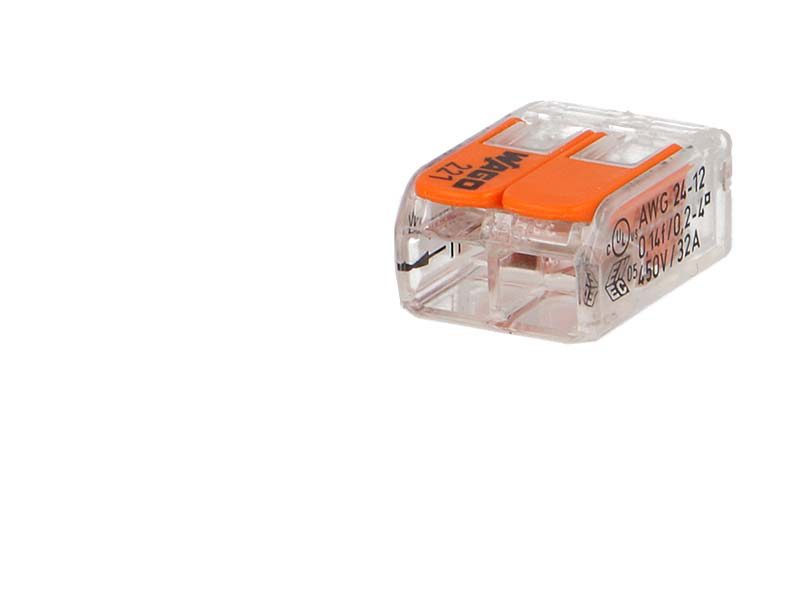 50 connecteurs WAGO 2 entrées pour fil souple ou rigide