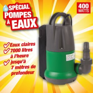 POMPE VIDE CAVE EAUX CLAIRES 400W AVEC FLOTTEUR INTEGRE