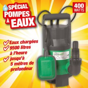 POMPE VIDE CAVE EAUX CHARGEES 400W AVEC FLOTTEUR