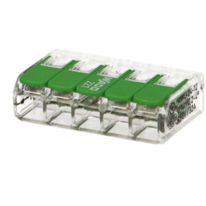 25 mini connecteur WAGO 5 entrées pour fil souple ou rigide "Green Range"