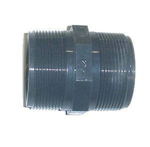 Mamelon double fileté PVC pression Droite / Gauche - Mâle à visser / Mâle à visser. - Filetage 20/27