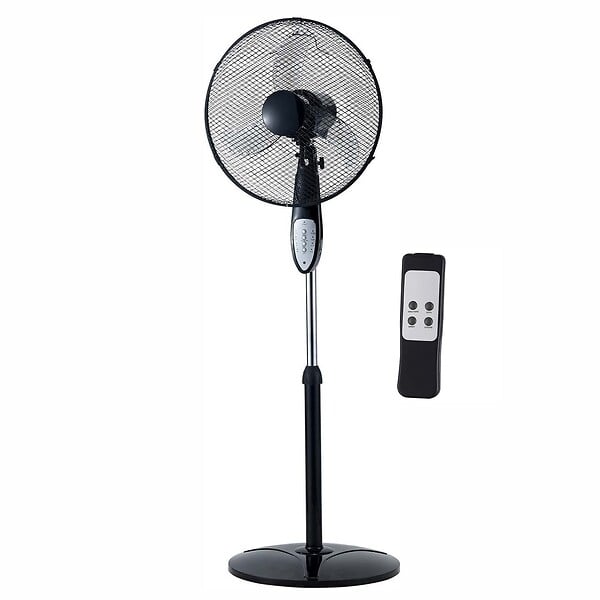 Ventilateur sur pied - Plastique et métal - Noir - 40cm