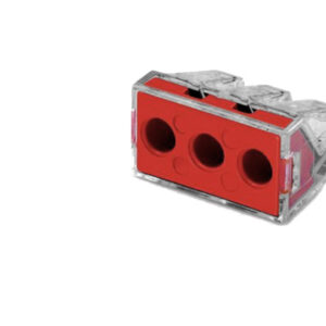 50 connecteurs WAGO 3 entrées (rouge) pour fil 6mm²