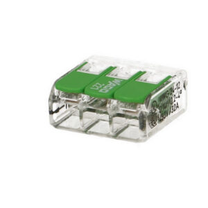 50 mini connecteur WAGO 3 entrées pour fil souple ou rigide "Green Range"