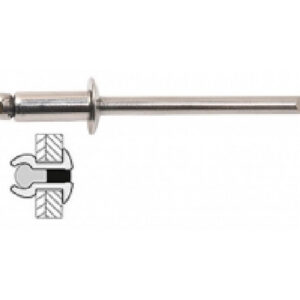 50 rivets inox / inox à tête plate Ø 4 x 8 mm