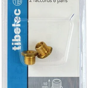 741830 - Lot de 2 raccords laiton 6 pan