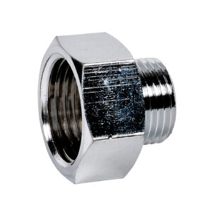 Mamelon réduit laiton chromé à visser FM - Diamètre : F3/4'' - M1/2''