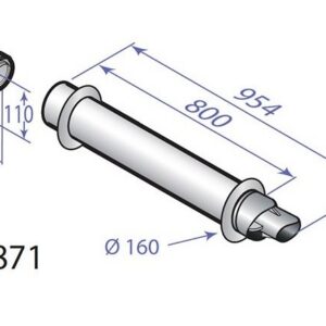 Accessoires Ø 60/100 mm. Fumisterie PPs pour Naneo - Ventouse horizontale avec coude - Colis : DY871