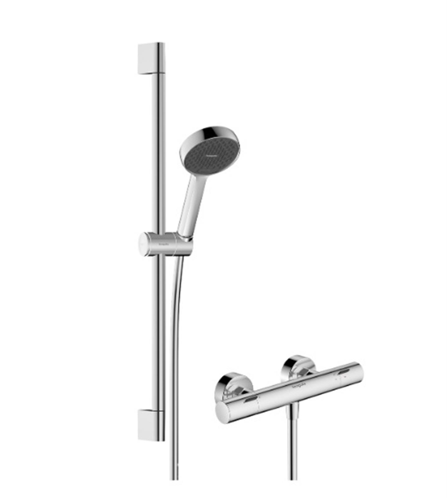Activera Select S Combi set 95 2jet EcoSmart avec mitigeur thermostatique Ecostat Fine et barre de douche 65 cm - Chromé