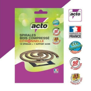 SPIRALES BOIS COMPRESSÉ CITRONNELLE - 50H DE DIFFUSION !