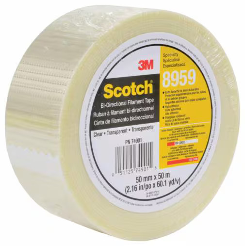 Adhésif armé transparent 25 mm x 50 m 3M 22186