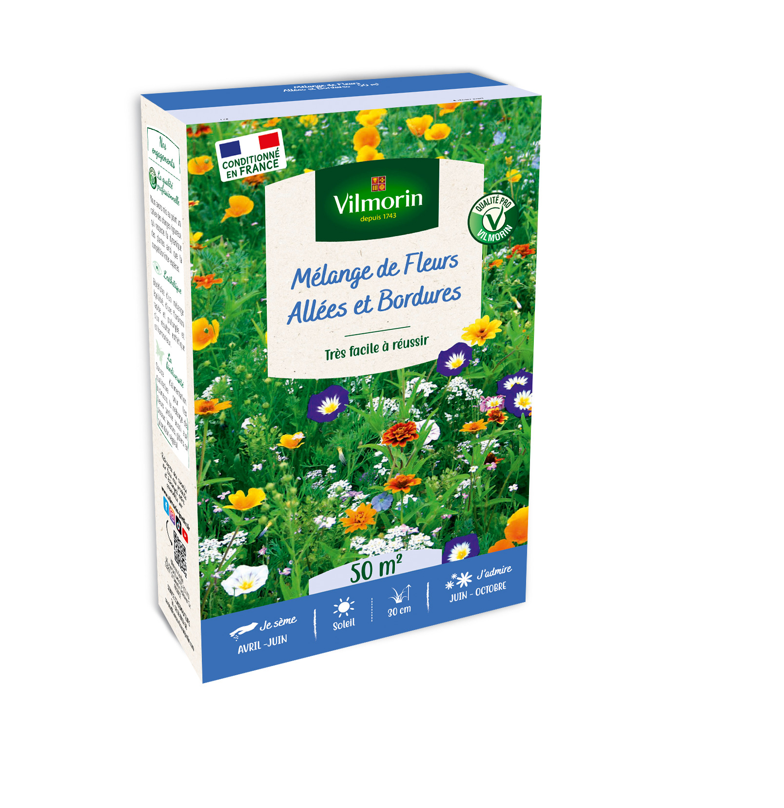 Allées et Bordures - 50 m² - Mélange de fleurs