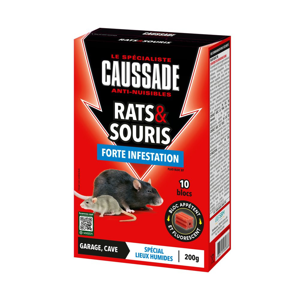 Anti - nuisible rats et souris forte infestation CAUSSADE 200gr