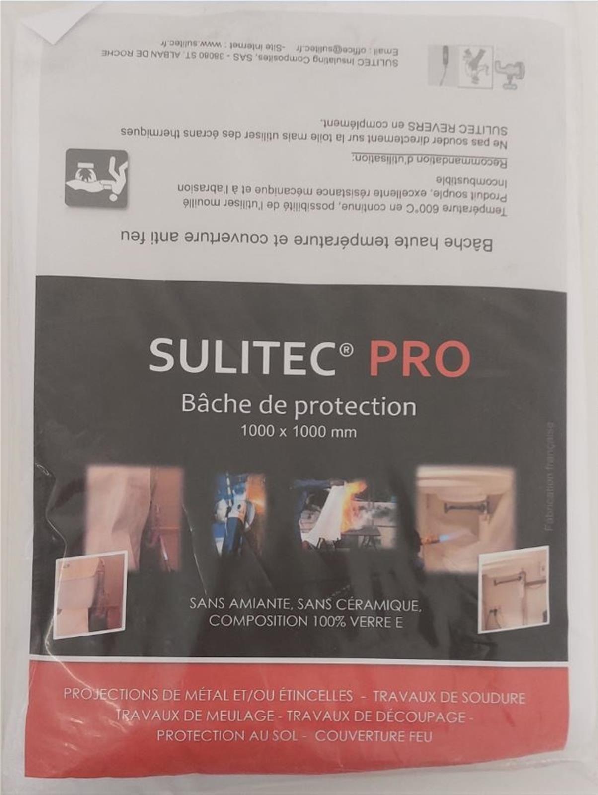 Bâche de protection hautes températures - Dimensions 1000x1000mm