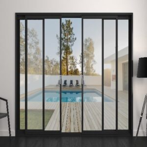 Fenêtre à galandage ALU 4 vantaux 2 rails