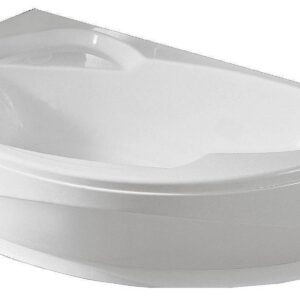 Baignoire d'angle asymétrique VOGUE - Angle à droite - Dimensions : 165 x 85 avec châssis tablier vidage - Couleur : Blanc