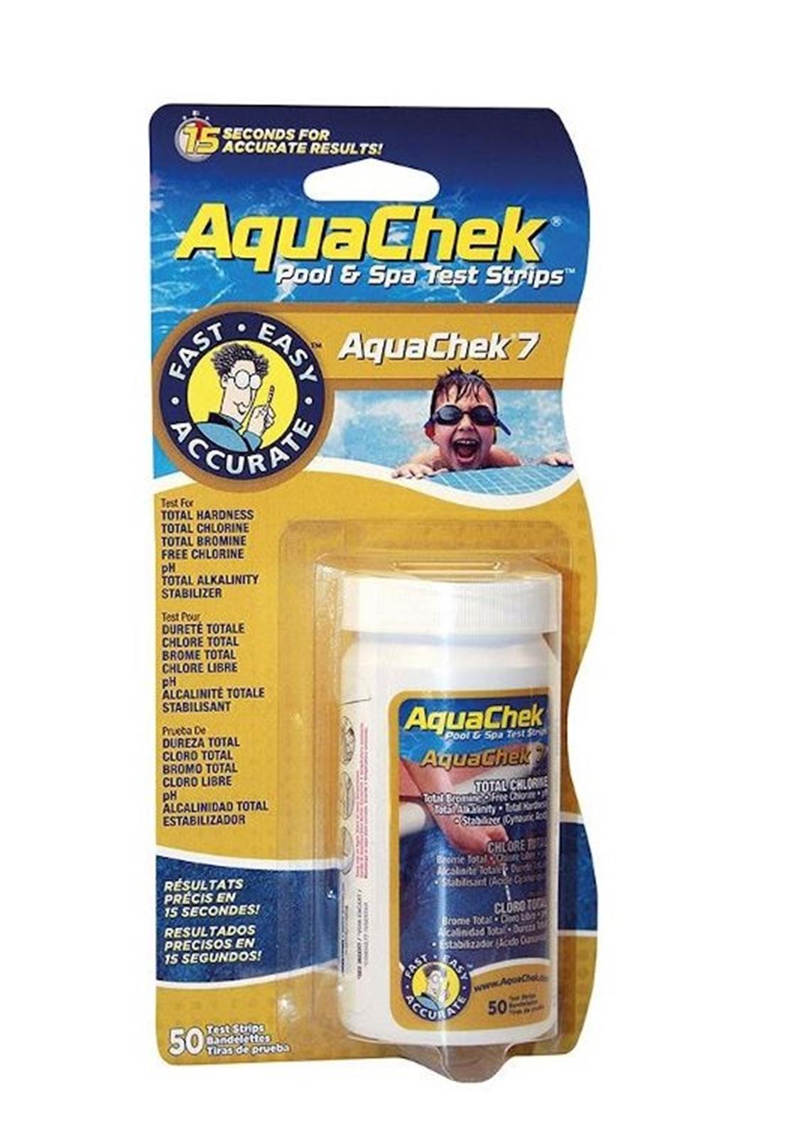 Bandelette d'analyse de l'eau AQUACKECK 7 - Tube de 50 bandelettes