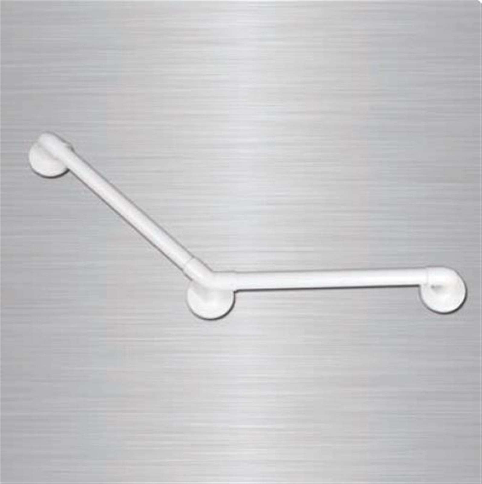 Barre d’appui blanche haute résistance lisse coudée 135° Série 11900 - Barre de maintien - 300 x 300 mm - Blanc