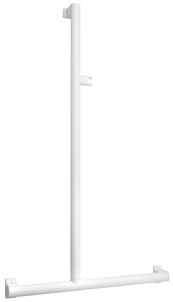 Barre de douche modulable en T ou en L modèle ARSIS - Blanc