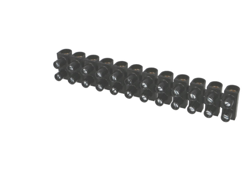 Barrette de connexion "domino" 12 entrées 10mm² noire 10