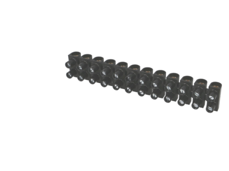 Barrette de connexion "domino" 12 entrées 4mm² noire 10