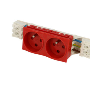 Bloc de prise double rouge enclipsable