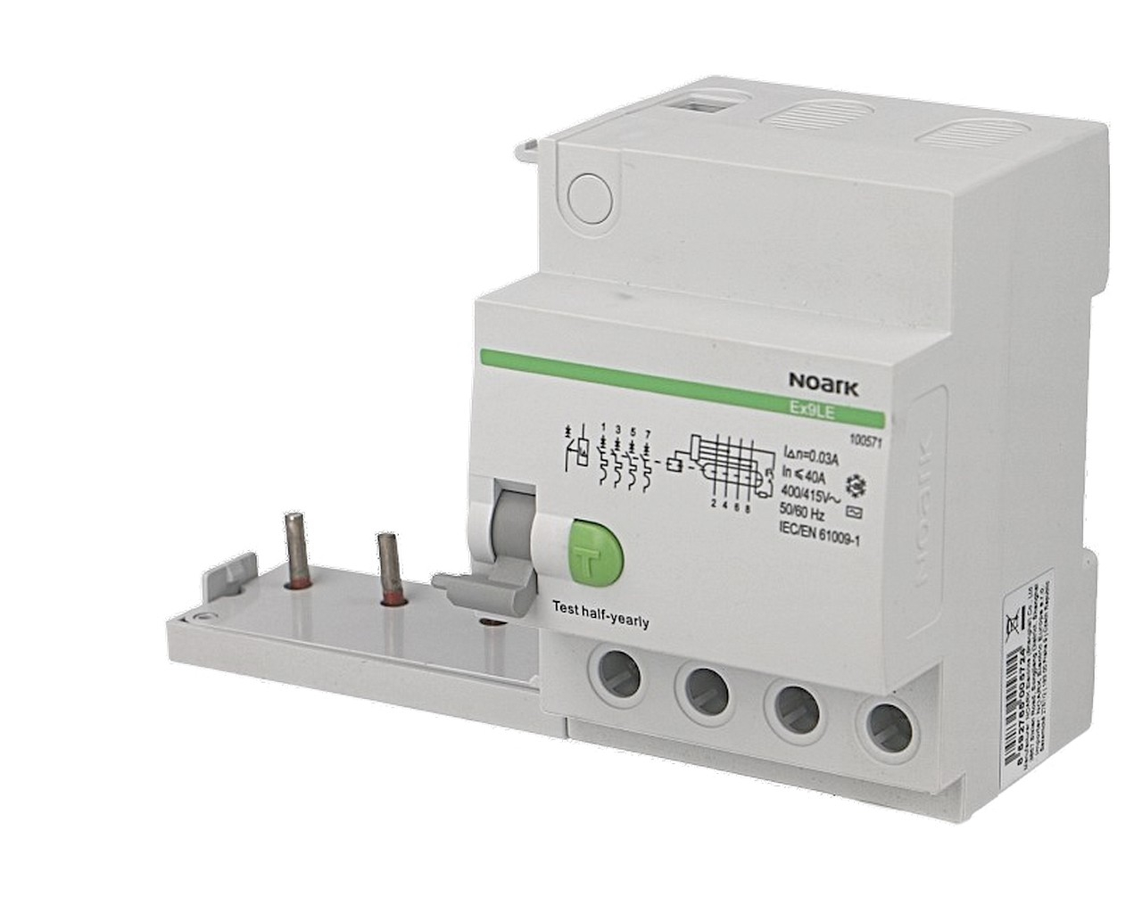 Bloc différentiel tétrapolaire 40A / 30mA type AC Noark Ex9LE