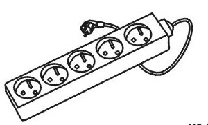 Bloc multiprise 5 prises 2P + T 3G1 - HANGER - 200002