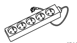 Bloc multiprise 5 prises 2P + T 3G1 - HANGER - 200002