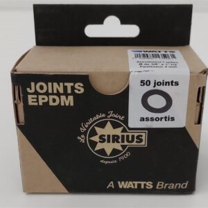 Boite assortiment 100 joints EDPM SIRIUS - Lot composé de 10x3/8" + 15x1/2" + 5x5/8" + 5x3/4" + 5x1" + 5x1"1/4 + 5x1"1/2