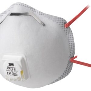 Boîte de 10 masques respiratoires coques jetables série 8833 FFP3 RD avec soupape blanc 3M 7100057145