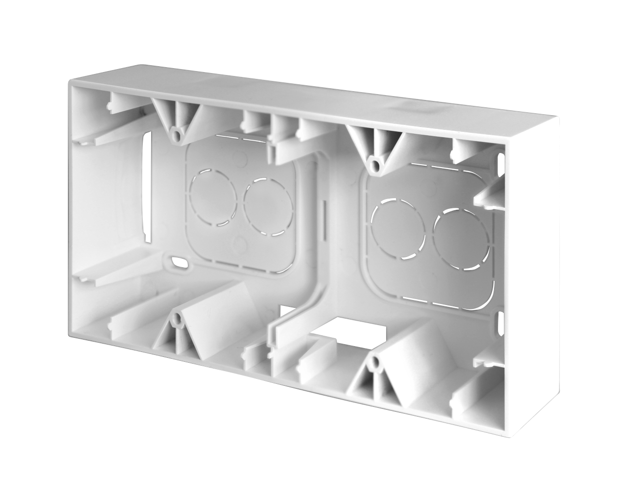Boitier saillie double Blanc Eur'Ohm Square