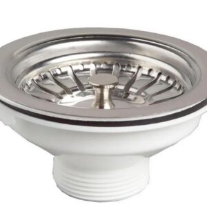 Bonde à panier en inox sans trop plein (diamètre 90 mm) - Pour évier