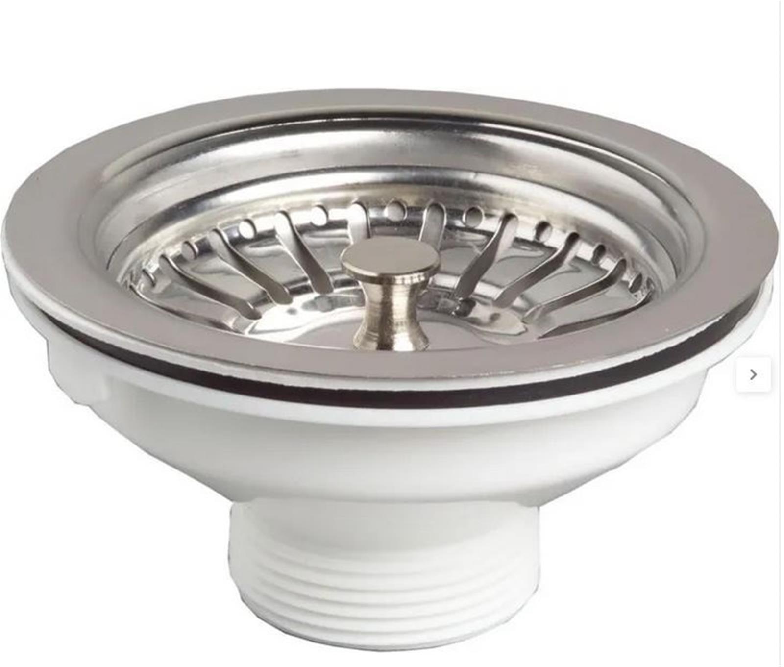 Bonde à panier en inox sans trop plein (diamètre 90 mm) - Pour évier