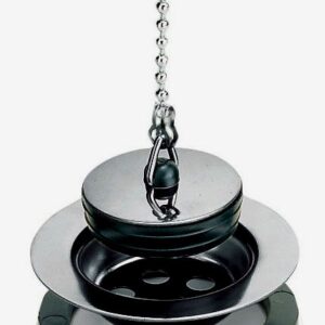 Bonde avec bouchon et chainette - Filetage 33x42 mm - corps PVC