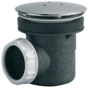 Bonde de douche à capot métal rond 90 mm pour receveur D60 sortie horizontale VALENTIN 00 566000 000 00
