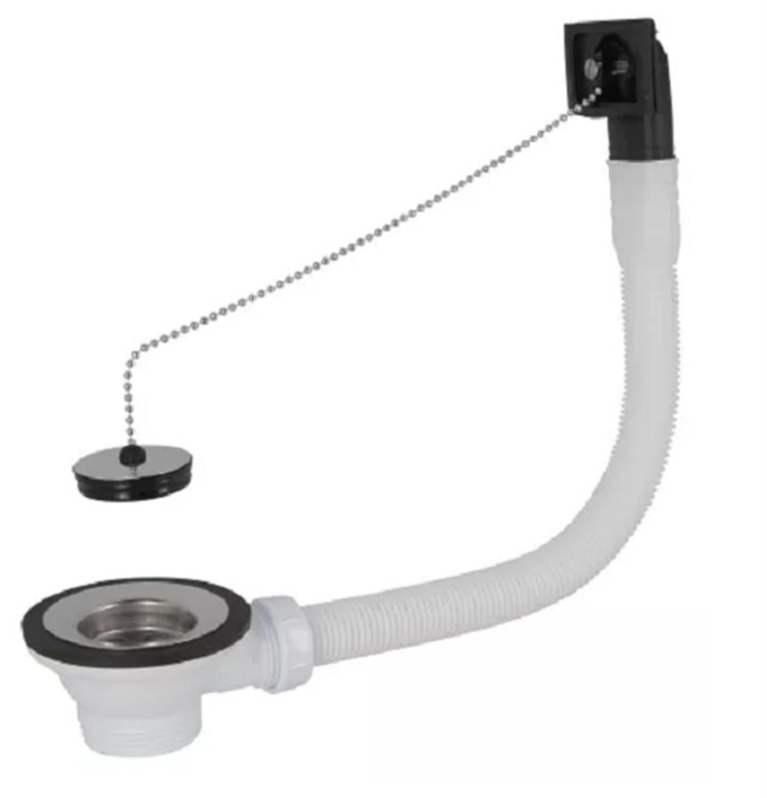 Bonde et vidage plastique pour éviers inox - Diamètre extérieur: 70 mm - Sortie: 1"1/2 - Perçage cuve: 50 mm - BLANC