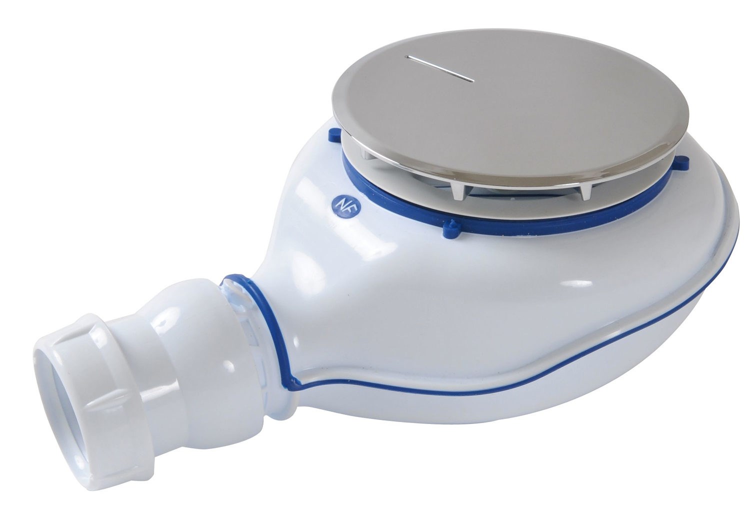 Bonde siphoïde pour receveur de douche Turboflow 2 (Diamètre 90 mm) - avec capot en ABS chromé