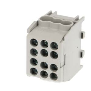Bornier gris enclipsable sur rail DIN pour câble Phase