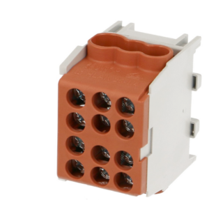 Bornier marron enclipsable sur rail DIN pour câble Phase