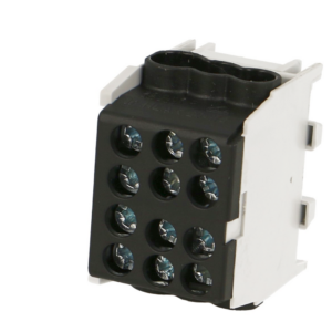 Bornier noir enclipsable sur rail DIN pour câble Phase