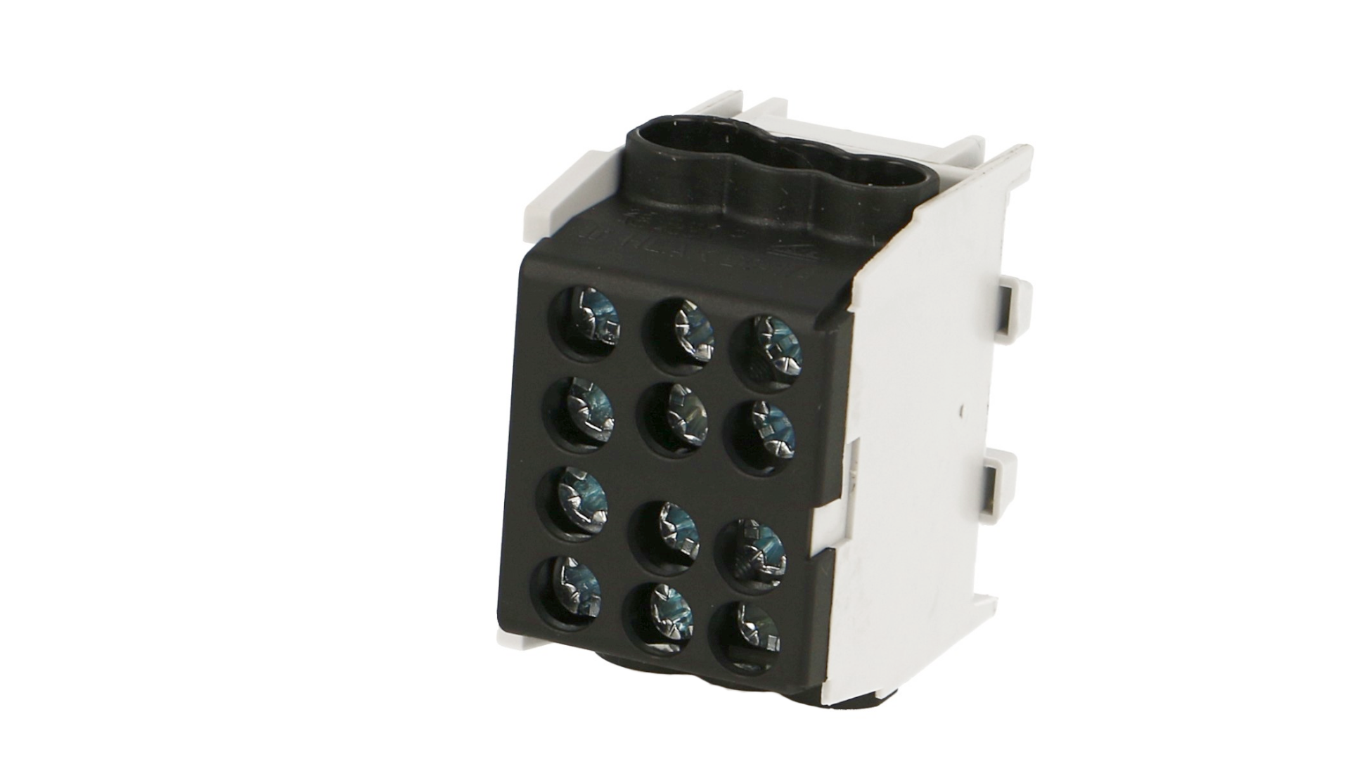 Bornier noir enclipsable sur rail DIN pour câble Phase