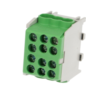 Bornier vert enclipsable sur rail DIN pour câble Terre