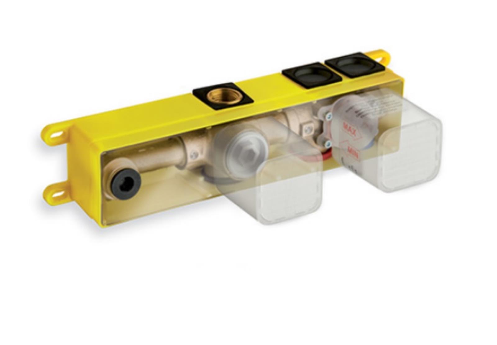 Box universelle 2 ou 3 sorties droite pour mitigeur bain/douche - Mécanisme mitigeur corps encastré. Sortie droite