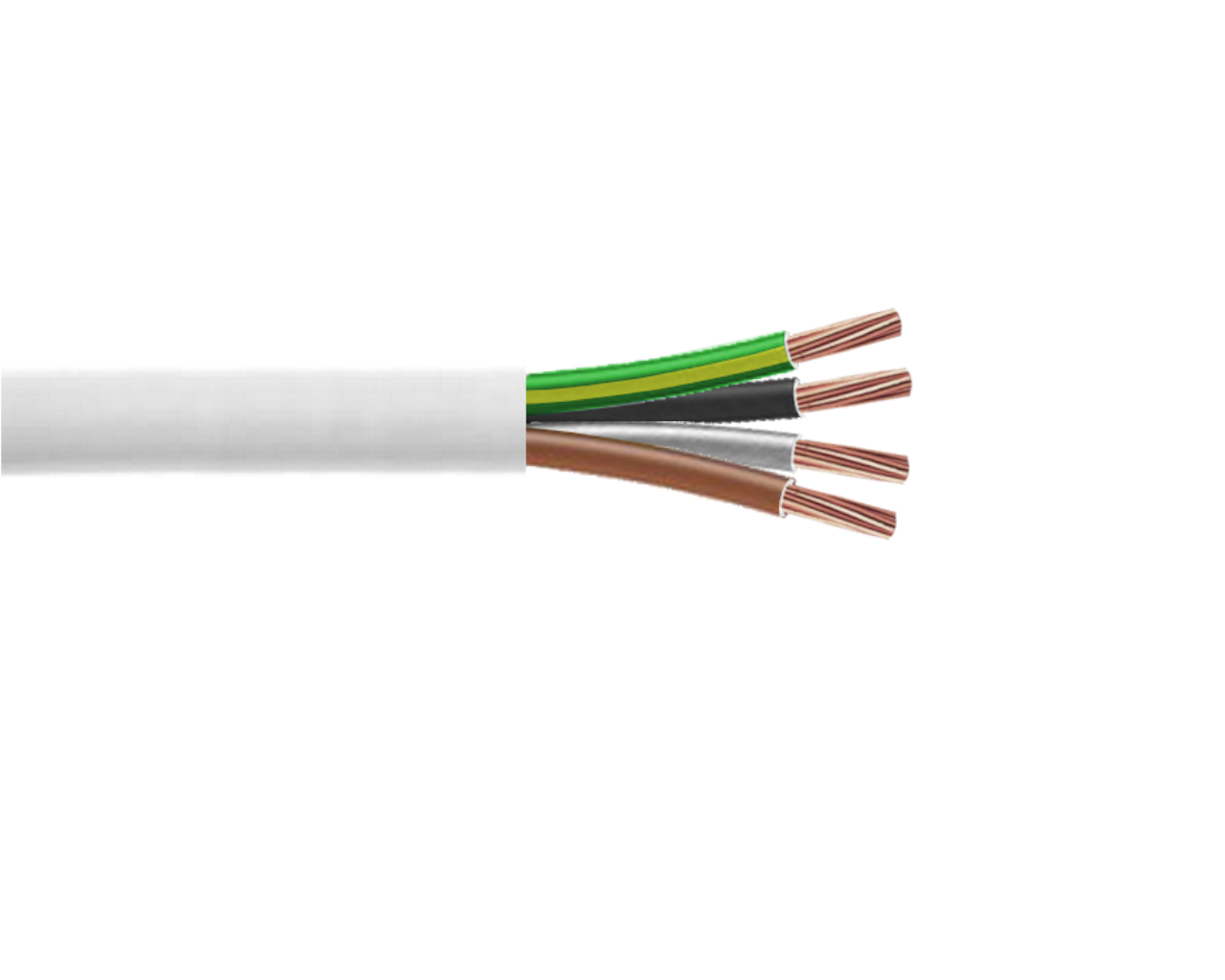 Câble H05VV-F 4G1.5mm² blanc, couronne de 50m