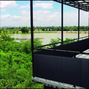 Canisse PVC double face gris foncé 1 x 3 m - roseaux ovales 16 mm - anti-UV