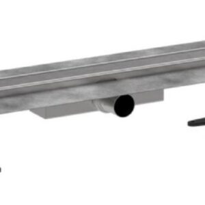 Caniveau de douche RainDrain Compact - Finition: Acier inoxydable brossé - Longueur: 800 mm - Hauteur encastrement: 43 mm