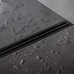 Caniveau filant KERDI LINE VARIO WAVE 34 - Noir graphite mat - Longueur: 1200mm