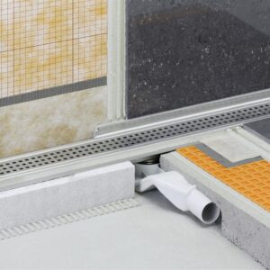 Caniveau pour douche à l'italienne sortie horizontale KERDI-LINE-H 40 - Longueur: 900mm