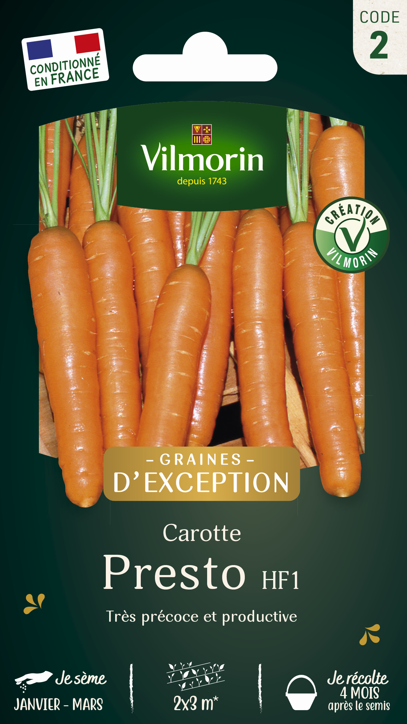 Carotte Presto F1 - Graines d'Exception